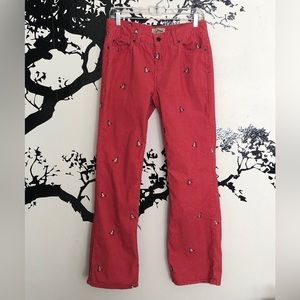 LL Bean Orange Cordoroy Mallard Duck Pants